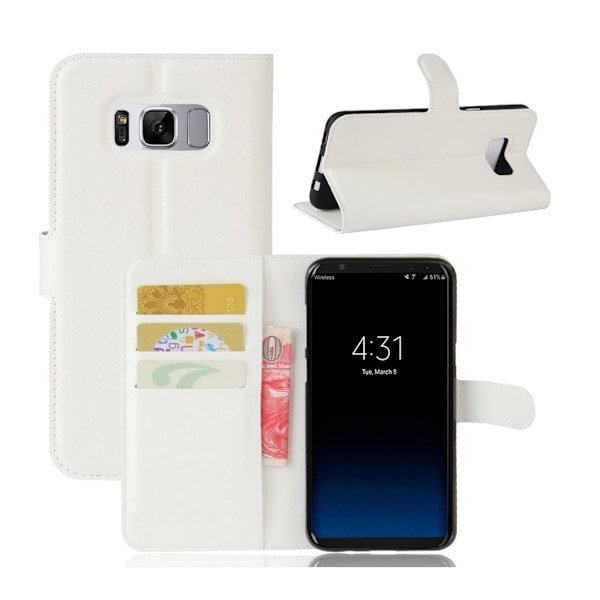 Samsung Galaxy S8 Plus stilfuldt og beskyttende læder-etui - Hvid White