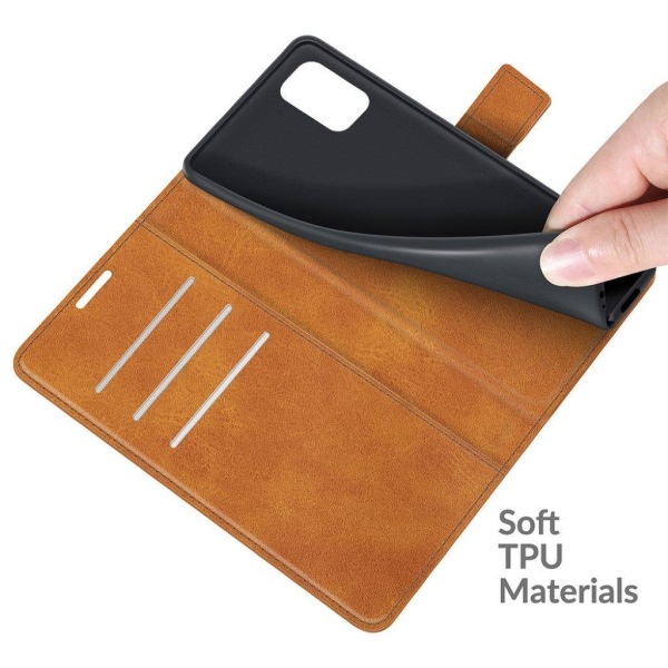 Hållbart konstläder ZTE Blade V2020 Smart fodral med plånbok - O Orange