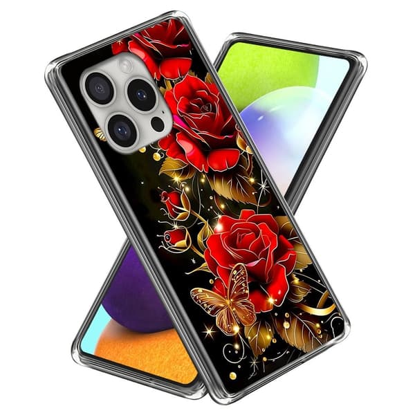 Vibe iPhone 16 Pro deksel - Sommerfuglroser Red