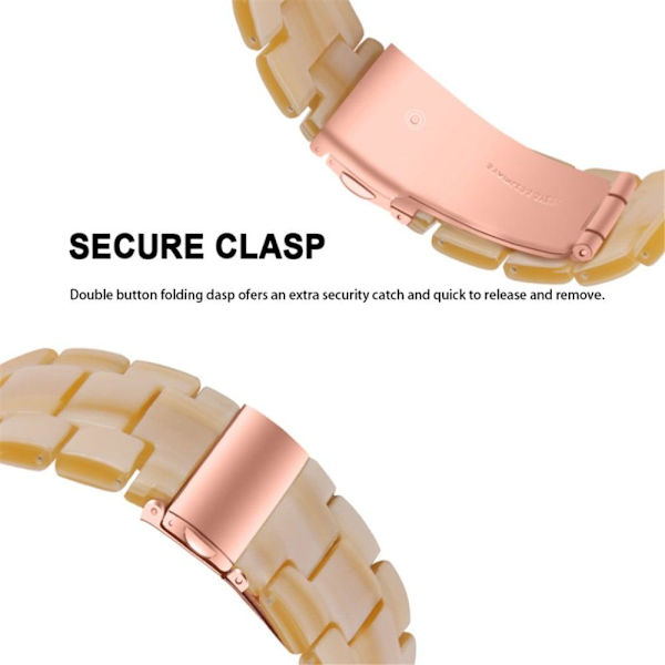 Apple Watch SE 2022 (40mm) klockarmband med 3 pärlor i resin och genomskinligt hölje - Elfenben Vit Vit