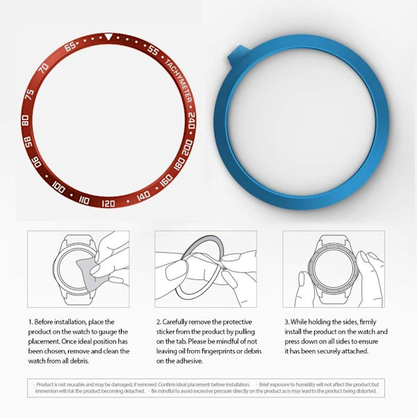 Samsung Galaxy Watch 3 (41mm) hållbar dial bezel - röd / vit Letters / E Type Röd