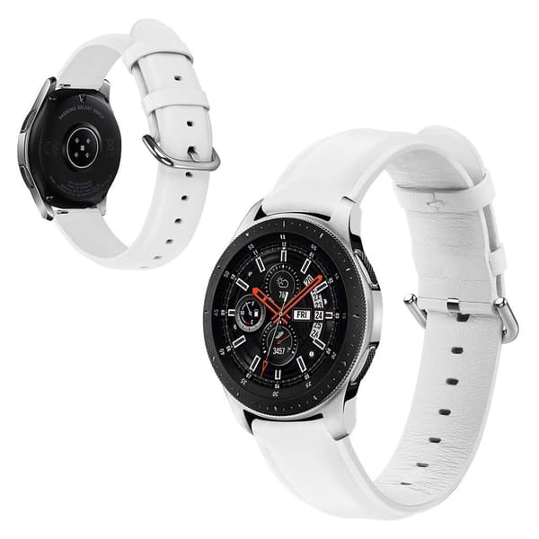 Samsung Galaxy Watch (42mm) äkta läder klockarmband - vit Vit