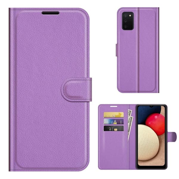 Klassisk Samsung Galaxy A03s flip etui - Lilla Purple