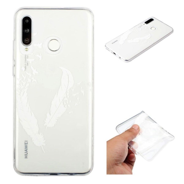 Deco Samsung Galaxy M20 skal - Vit Fjäder Transparent