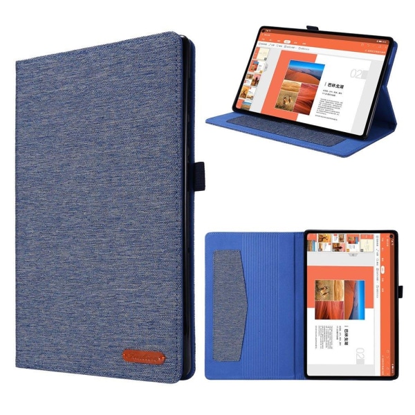 Lenovo Tab M10 FHD Plus cloth theme leather case - Blue Blue