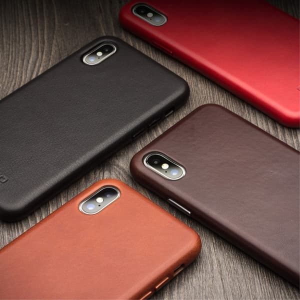 QIALINO iPhone Xs Max etui i ægte læder - Rød Red