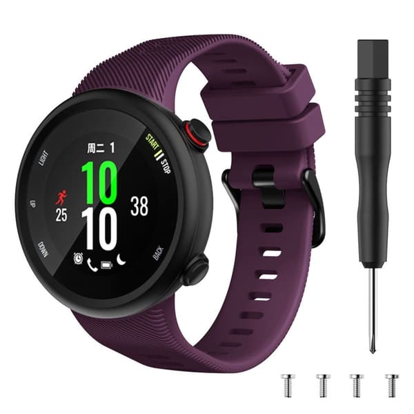 Garmin Forerunner 45S holdbar black Spænde silikone Urrem - Lilla Purple
