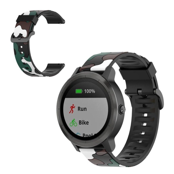 Naamioitu silione kellonauha Garmin-kelloon - Tummanvihreä Green