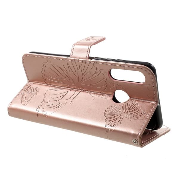 Butterfly läder Huawei P30 Lite fodral - Rosa Rosa