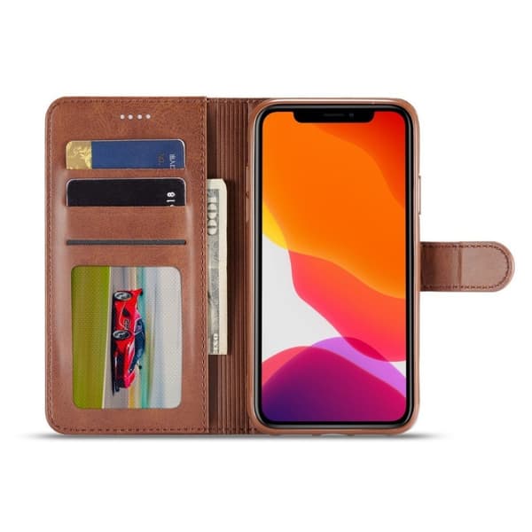 LC.IMEEKE iPhone 11 flip etui - Kaffe Brown