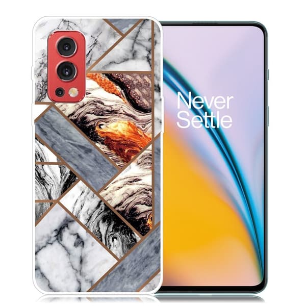 Marmordesign OnePlus Nord 2 5G deksel - Fragment Av Marmorfliser Multicolor
