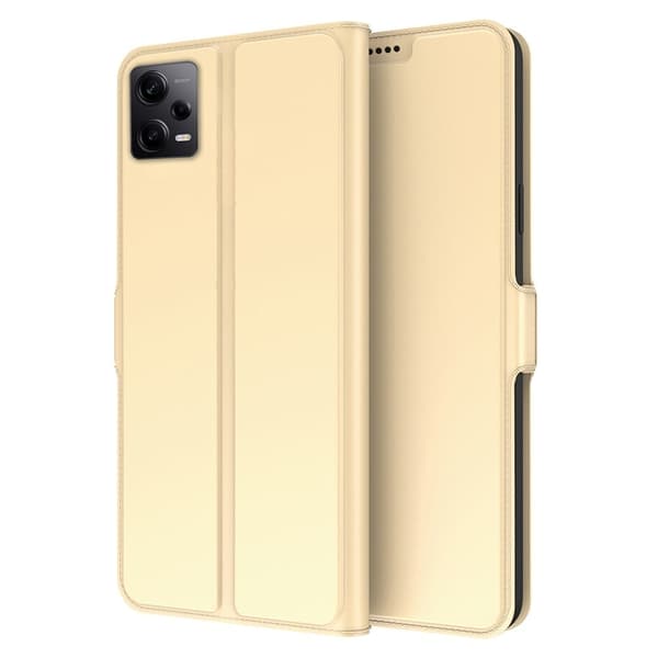 Glatt og tynt premium PU-skinnetui for Xiaomi Redmi Note 12 Pro Plus - Gull Gold