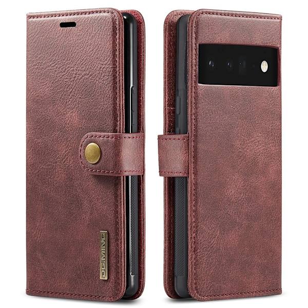 DG.Ming Google Pixel 6 Pro 2-in-1 Lompakko Suojakotelo - Punainen Red