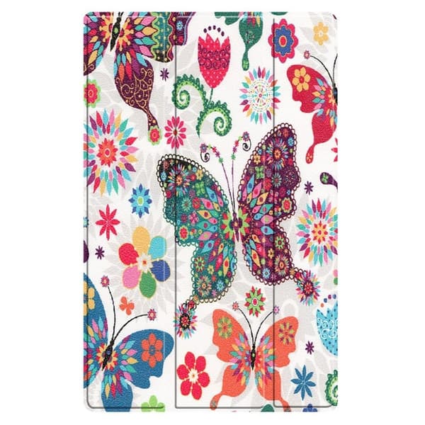 Lenovo Tab M10 HD Gen 2 tri-fold mønster læder flip etui - Sommerfugl Multicolor