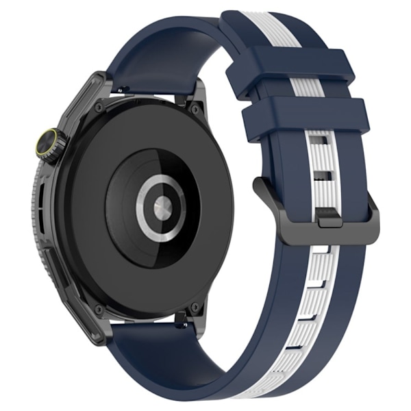 20 mm universalarmband i tvåfärgad silikon - Midnattsblå / Vit Blå