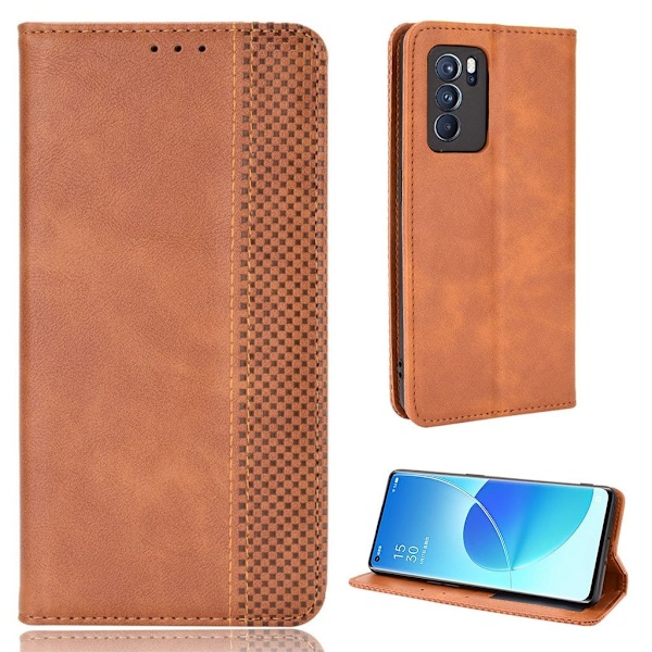 Bofink Vintage läder Oppo Reno6 Pro 5G fodral - Brun Brun