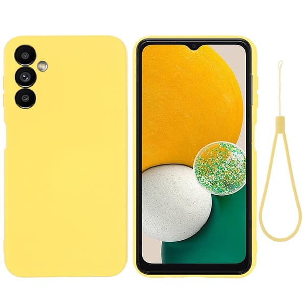 Matt flytende silikondeksel for Samsung Galaxy A14 - Gul Yellow