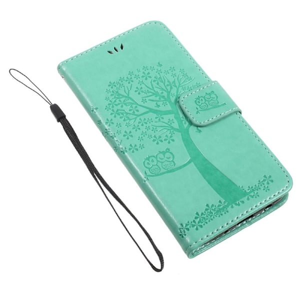 Samsung Galaxy J3 (2017)  Smuk læder etui med tryk - Turkis Blue