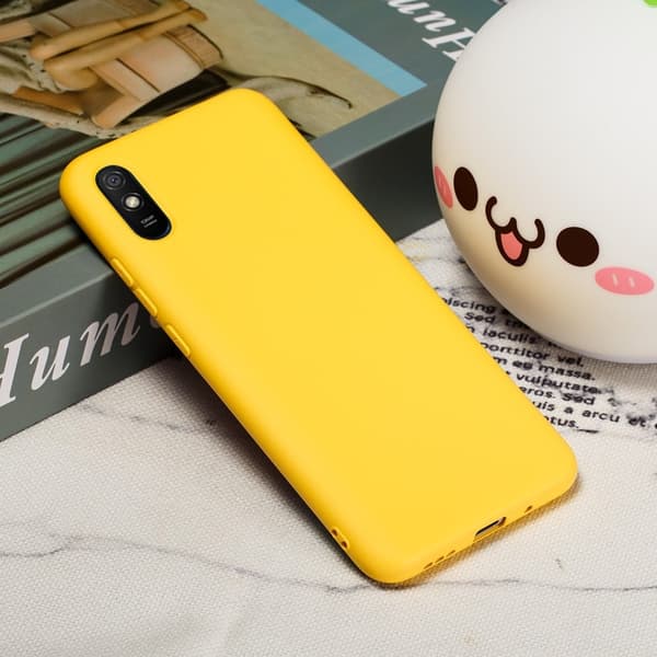 Matte Liquid silikone cover til Xiaomi Redmi 9A - Gul Yellow