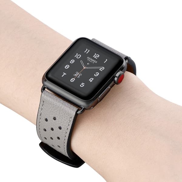 Crazy Horse Apple Watch Series 5 40mm ægte læder Urrem - Grå Silver grey