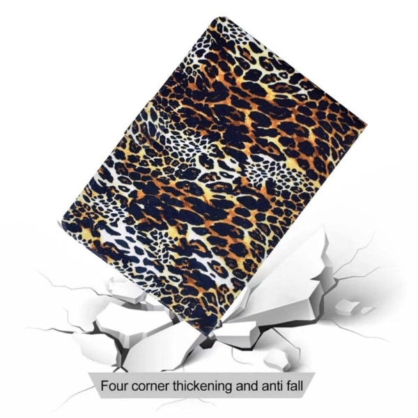 Amazon Fire 7 (2022) læderetui med cool mønster - Leopard Multicolor