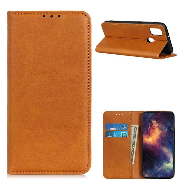 Wallet-style ægte Læder Flipcase til Motorola Moto G30 - Brun Brown