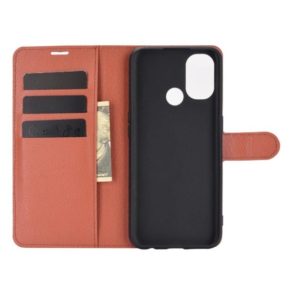 Classic OnePlus Nord N100 flip kuoret - Ruskea Brown