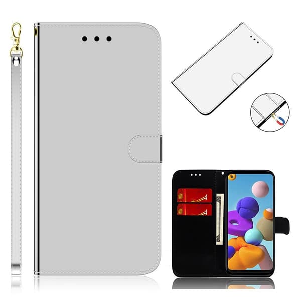Mirror Samsung Galaxy A21s fodral - Silver/Grå Silvergrå