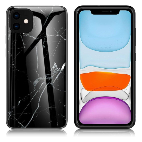 Marble design iPhone 11 cover - Sort Black