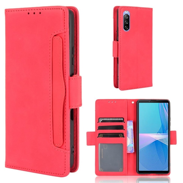 Modern-styled Læder Pung Etui til Sony Xperia 10 Iii - Rød Red