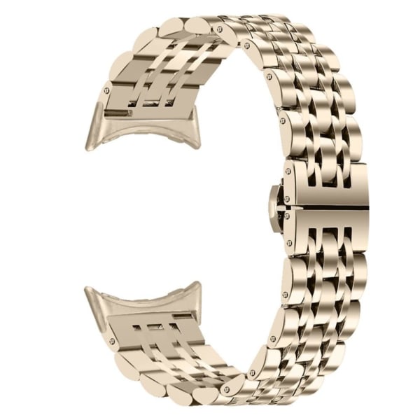 7 pärlor klockarmband i rostfritt stål för Google Pixel Watch - Champagne Go Guld