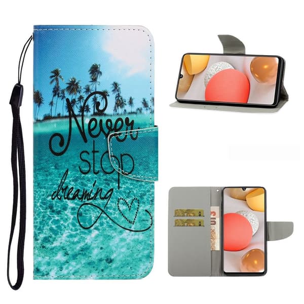 Wonderland Samsung Galaxy A42 5G Flippetui - Never Stop Dreaming Blue