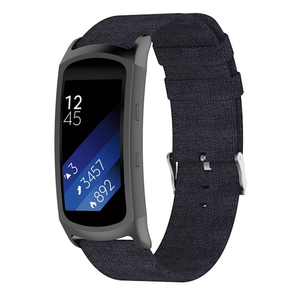 Samsung Gear Fit2 Pro erstatnings urrem i åndbart canvas - Sort Black