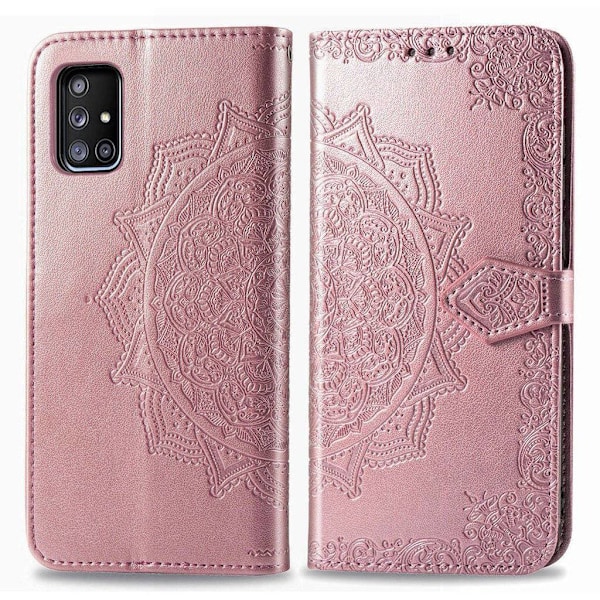 Mandala läder Samsung Galaxy A71 5G fodral - Rosa Rosa