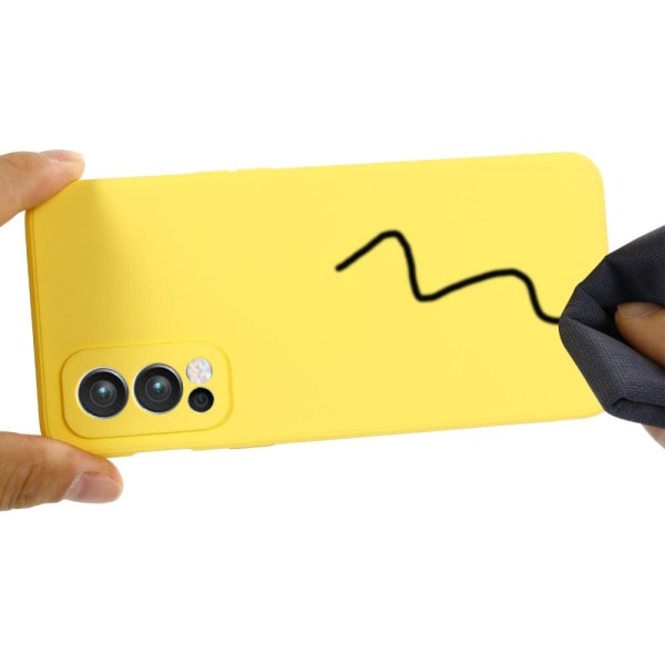 Matt OnePlus Nord 2 5G skal av flytande silikon - Gul Gul
