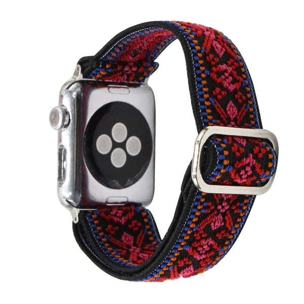 Apple Watch Series 6 / 5 40mm woven style pattern watch band - Red Flower Pattern Röd