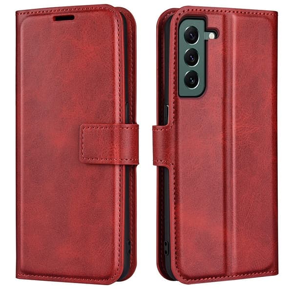 Hållbart konstläder Samsung Galaxy S23 Plus fodral med plånbok - Röd Röd
