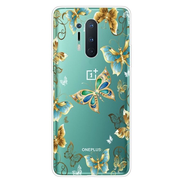 Deco OnePlus 8 Pro skal - Fjärilar I Metall multifärg