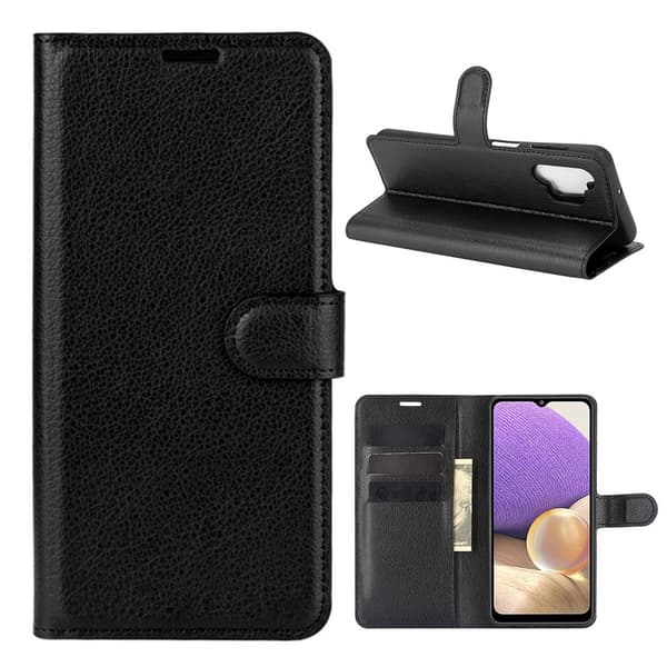 Classic Samsung Galaxy A32 Läppäkotelo - Musta Black
