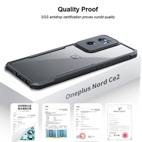 Stødsikkert OnePlus Nord CE 2 5G hybridcover - Sort Black