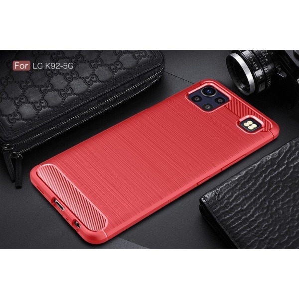 Carbon Flex etui - LG K92 5G - rød Red