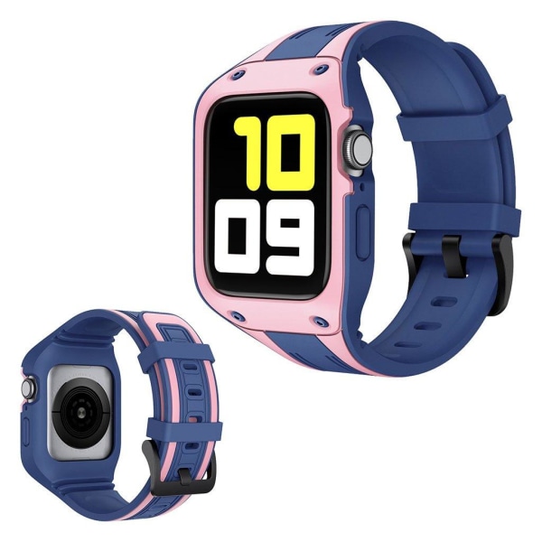 Apple Watch Series 5 44mm dual Farve urrem - Blå / Pink Blue