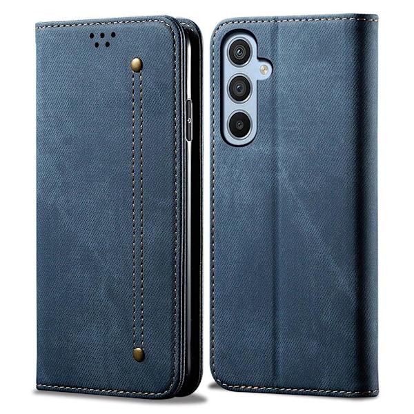 Jeans Samsung Galaxy A24 4G Flip Etui - Blå Blue