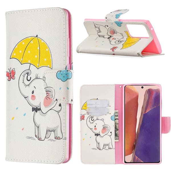 Wonderland Samsung Galaxy Note 20 Ultra Flip Etui - Lille Elefant White