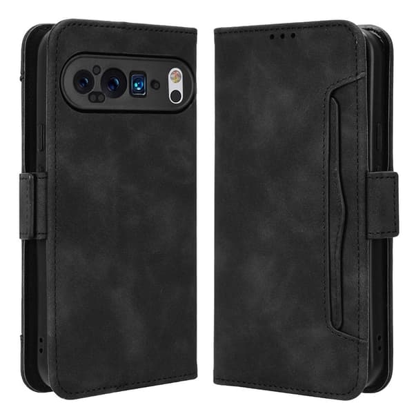 Google Pixel 9 moderni nahkainen lompakkokotelo - Musta Black
