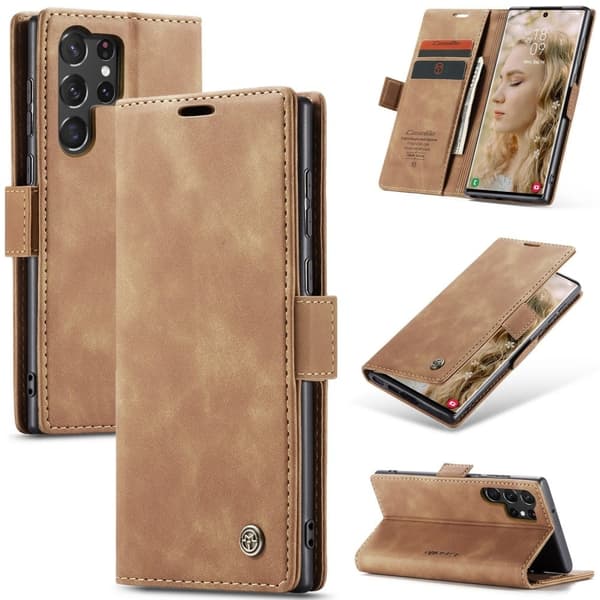 CaseMe Samsung Galaxy S24 Ultra sileä kotelo - Ruskea Brown