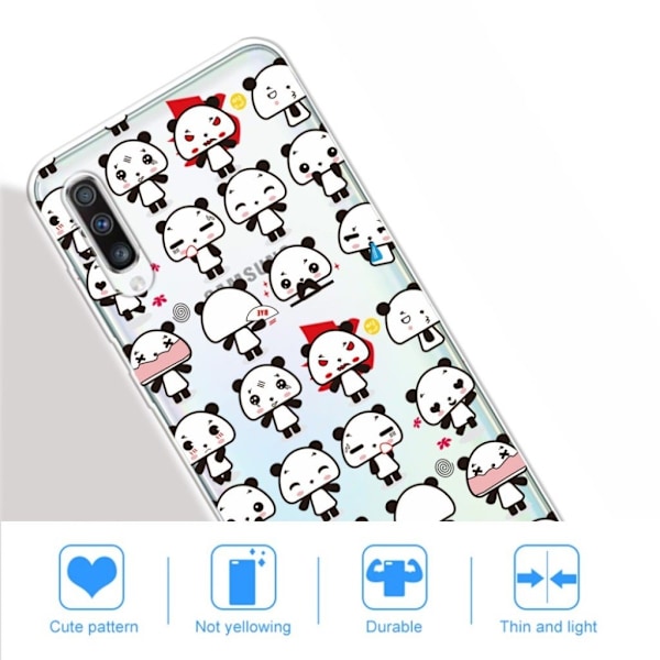 Deco Samsung Galaxy A70 kuoret - Pandat Multicolor