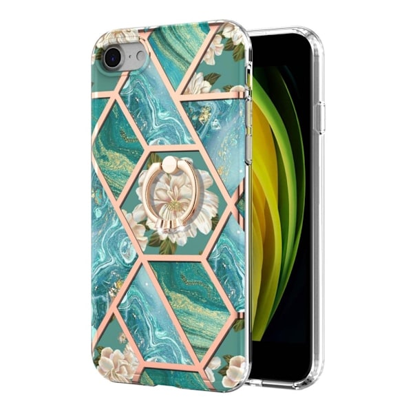 Marmormotiv iPhone SE (2022) / iPhone SE 2020 / iPhone 7 skal - Blå Blommor Blå
