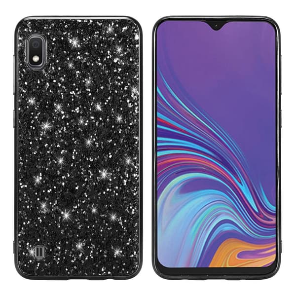 Glitter Samsung Galaxy A10 deksel - Svart Black