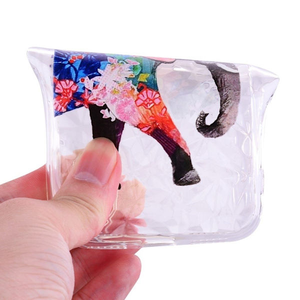 iPhone Xs Max etui med 3D-diamandstruktur - Blomstret Elefant Multicolor